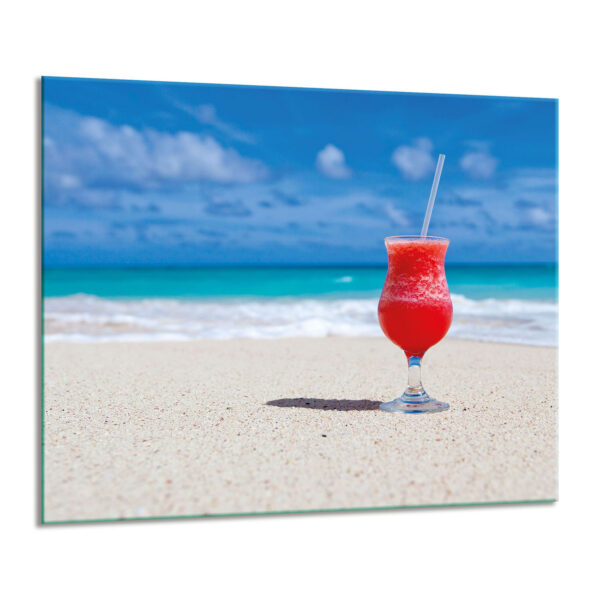 Szklana płyta ochronna na kuchenkę - plaża,drink - obrazek 2