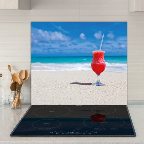 Szklana płyta ochronna na kuchenkę - plaża,drink - obrazek 3