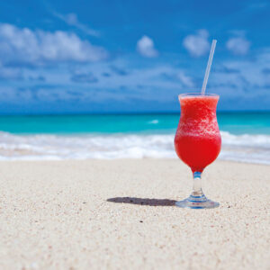 Szklana płyta ochronna na kuchenkę - plaża,drink