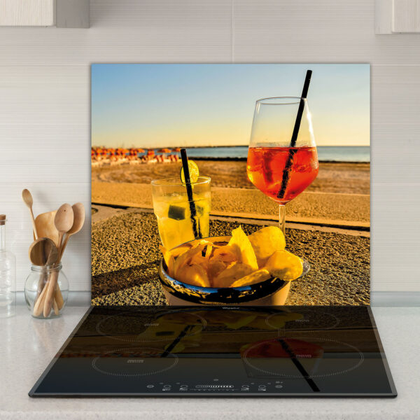 Szklana płyta ochronna na kuchenkę - plaża,drink - obrazek 3