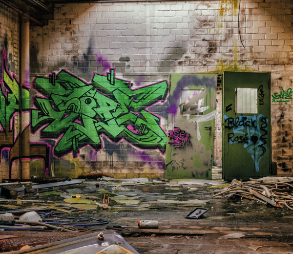 Szklana płyta ochronna na kuchenkę - budynek,graffiti