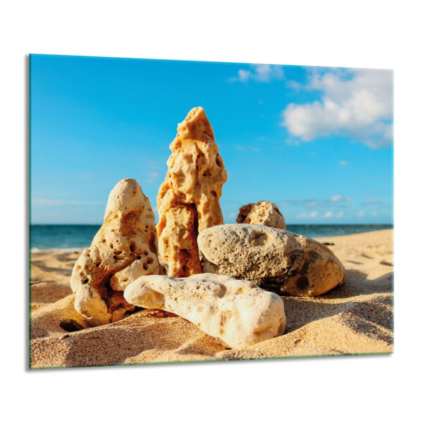 Szklana płyta ochronna na kuchenkę - plaża,kamienie - obrazek 2