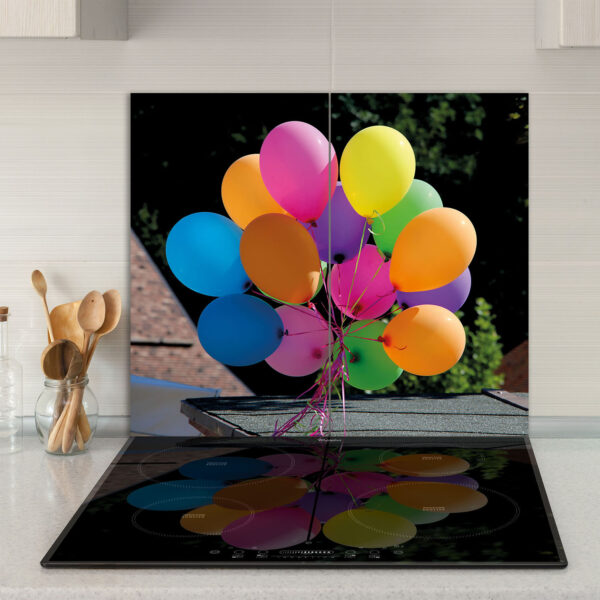 Szklana płyta ochronna na kuchenkę - balony - obrazek 3