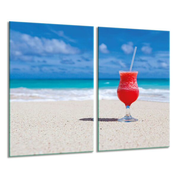 Szklana płyta ochronna na kuchenkę - plaża,drink - obrazek 2