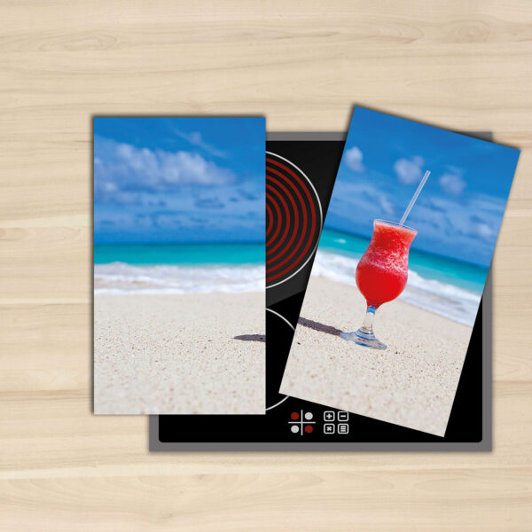 Szklana płyta ochronna na kuchenkę - plaża,drink - obrazek 4