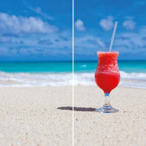 Szklana płyta ochronna na kuchenkę - plaża,drink