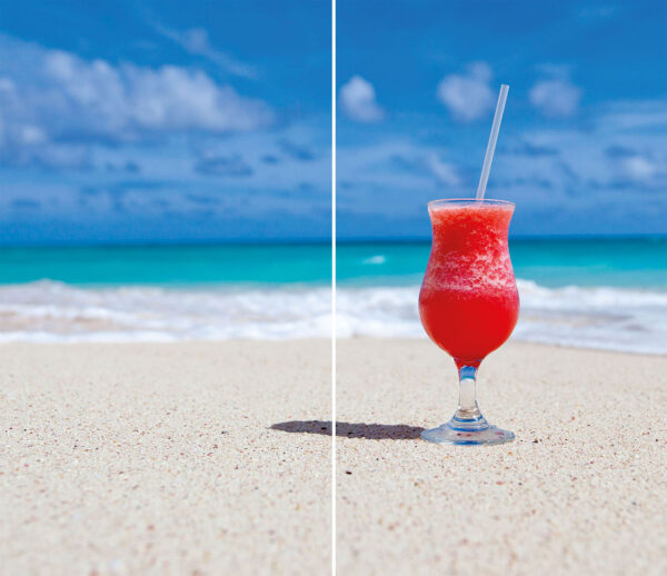 Szklana płyta ochronna na kuchenkę - plaża,drink