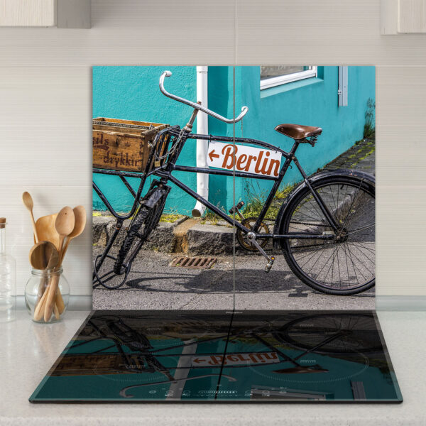 Szklana płyta ochronna na kuchenkę - rower - obrazek 3