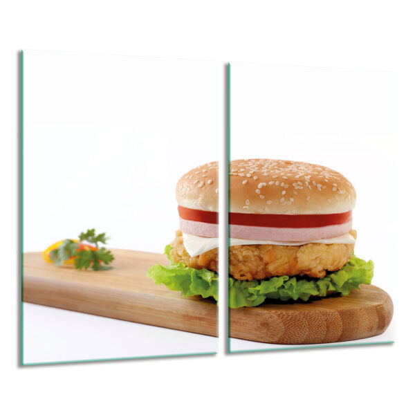 Szklana płyta ochronna na kuchenkę - hamburger - obrazek 2