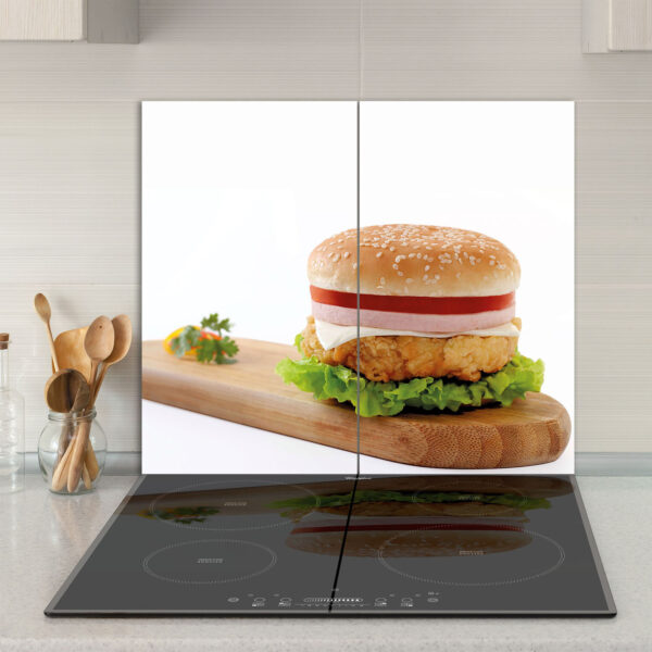 Szklana płyta ochronna na kuchenkę - hamburger - obrazek 3