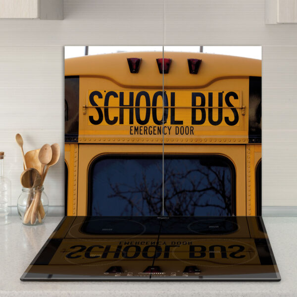 Szklana płyta ochronna na kuchenkę - autobus szkolny - obrazek 3
