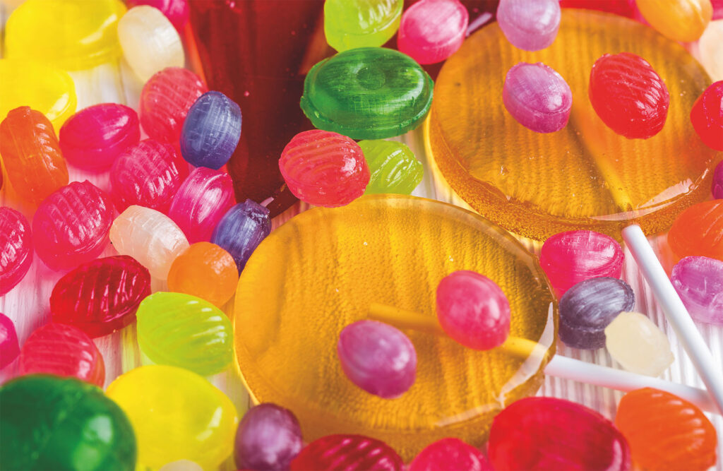 Szklana płyta ochronna na kuchenkę - cukierki