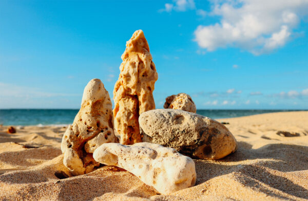 Szklana płyta ochronna na kuchenkę - plaża,kamienie