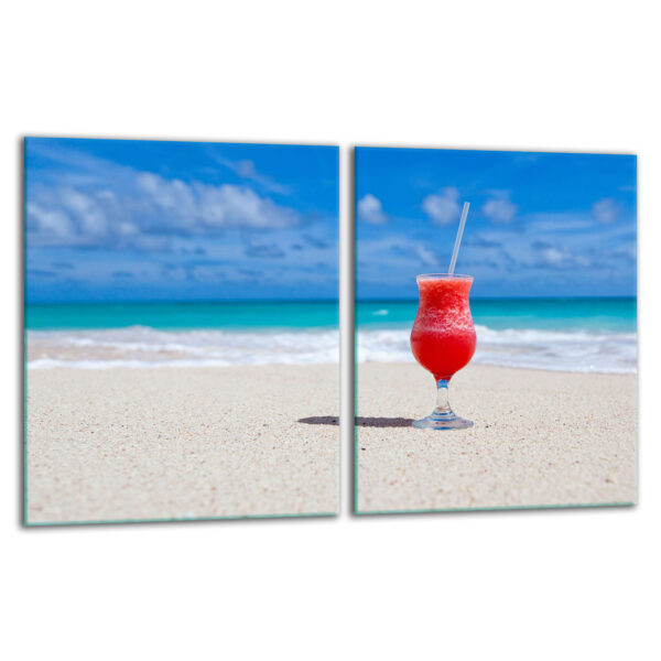 Szklana płyta ochronna na kuchenkę - plaża,drink - obrazek 2