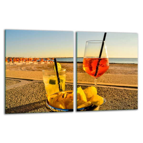 Szklana płyta ochronna na kuchenkę - plaża,drink - obrazek 2