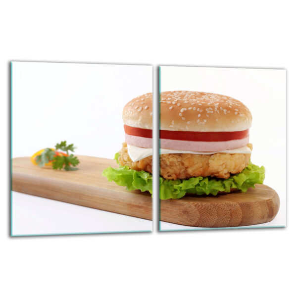 Szklana płyta ochronna na kuchenkę - hamburger - obrazek 2