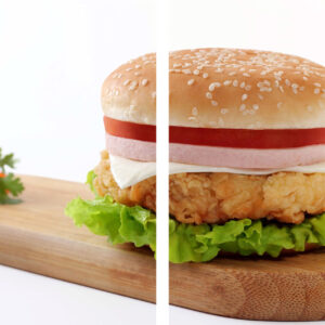 Szklana płyta ochronna na kuchenkę - hamburger