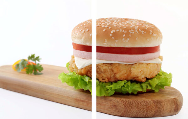 Szklana płyta ochronna na kuchenkę - hamburger