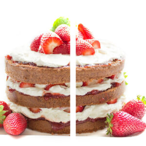 Szklana płyta ochronna na kuchenkę - deser,tort