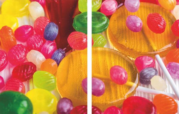 Szklana płyta ochronna na kuchenkę - cukierki