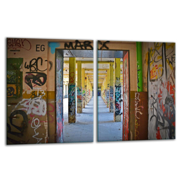 Szklana płyta ochronna na kuchenkę - budynek,graffiti - obrazek 2