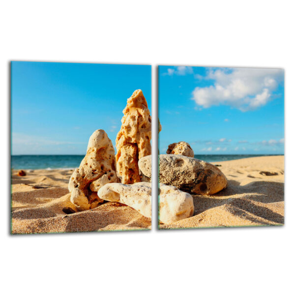 Szklana płyta ochronna na kuchenkę - plaża,kamienie - obrazek 2